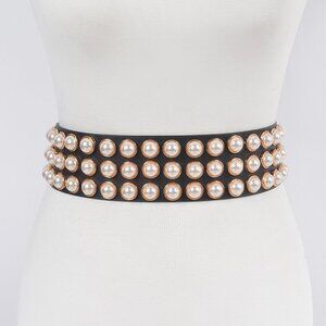 Full Pearl Studded Waist Belt